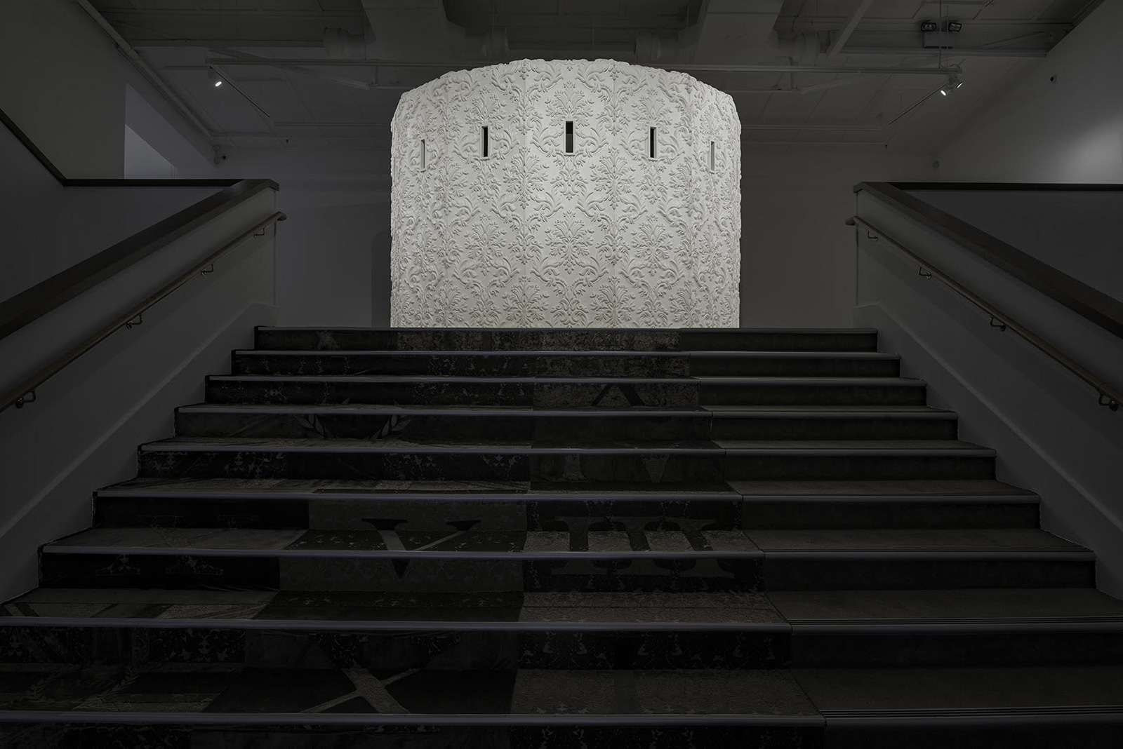 Purutapu Pōuriuri (Black Shroud) and O'Pioneer (Tai Moana Tai Tangata), by New Zealand artist Brett Graham Purutapu Pōuriuri (Black Shroud) and O'Pioneer (Tai Moana Tai Tangata), by New Zealand artist Brett Graham