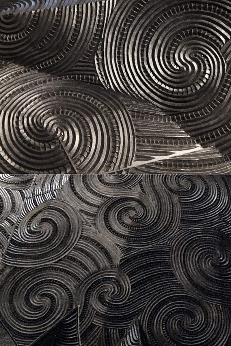 Te Hōkioi (installation view), screenprints/drawings by New Zealand artist Brett Graham
