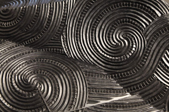 Detail of Te Hōkioi (Tūmatauenga / Humanity), sculpture by New Zealand artist Brett Graham